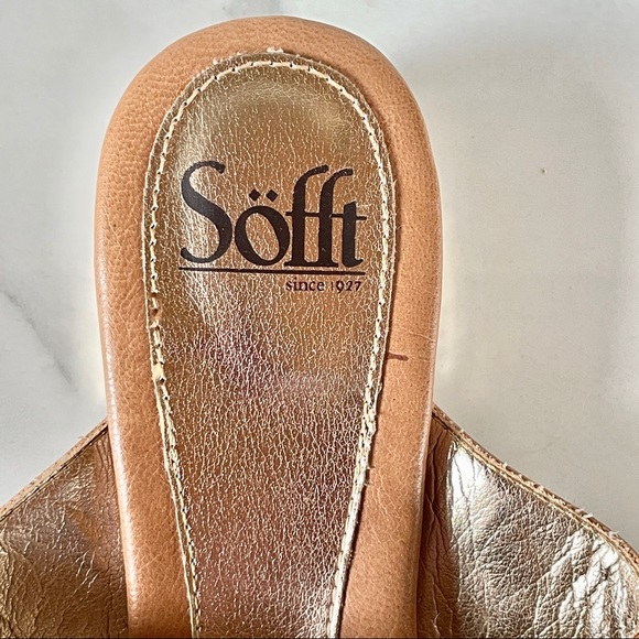 Sofft tan leather thong sandal with multi-color detail 7.5 - Picture 5 of 10